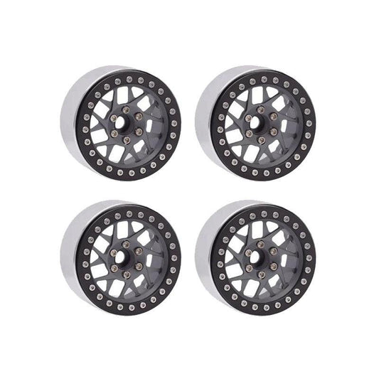 Powerhobby Aluminum 2.2" Beadlock Wheels Grey (4) 1/10 Rock Crawler