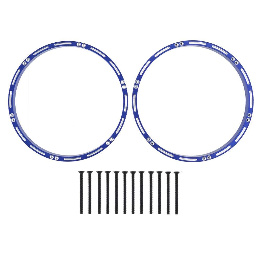 Powerhobby 7075 Aluminum Front Wheel Reinforcement Rings Blue Losi Promoto MX