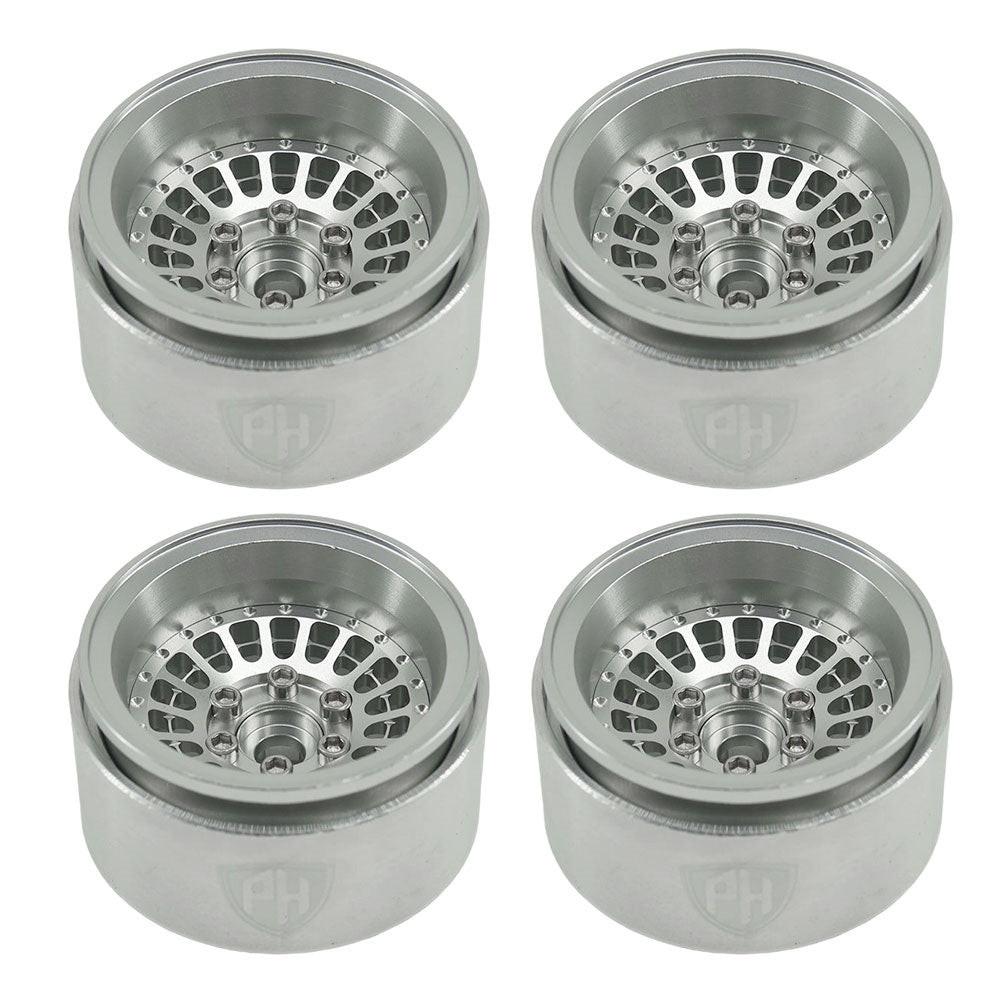 Powerhobby 1.9" 10MM Offset Aluminum Wheels Silver (4) 1/10 Crawler