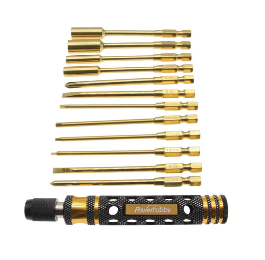 12 in 1 Hex Screwdriver Nut Driver Phillips Screwdriver Tool Set 1/4" Drive Hex