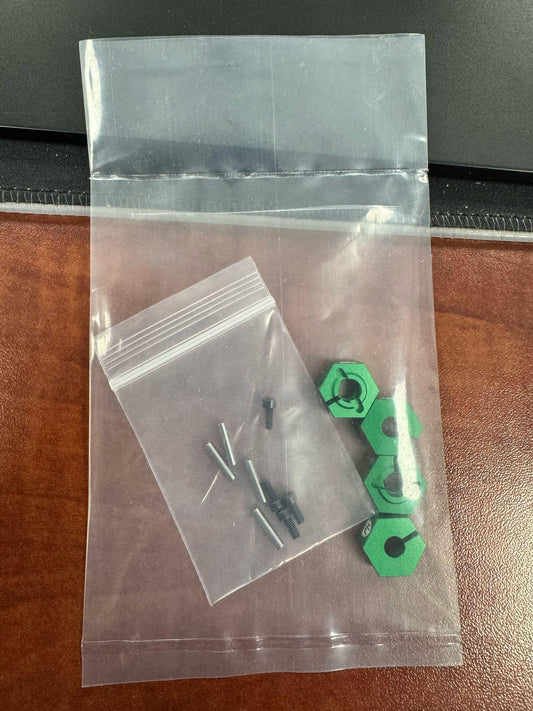 Powerhobby 6MM Aluminum Hex Wheel Hubs Green MST RMX 2.5