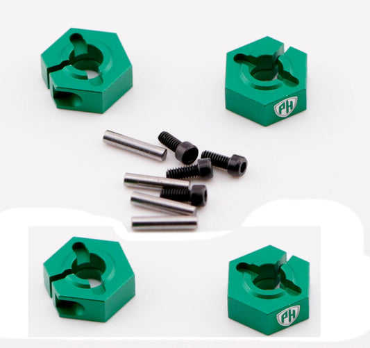 Powerhobby 6MM Aluminum Hex Wheel Hubs Green MST RMX 2.5