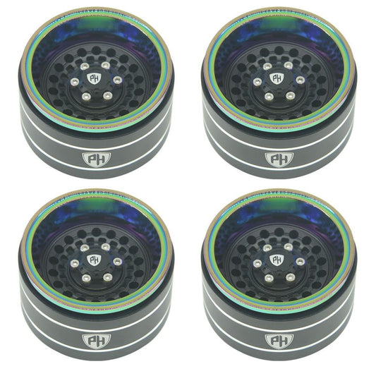 Powerhobby 1.9" Aluminum Wheels Black (4) 1/10 Rock Crawler