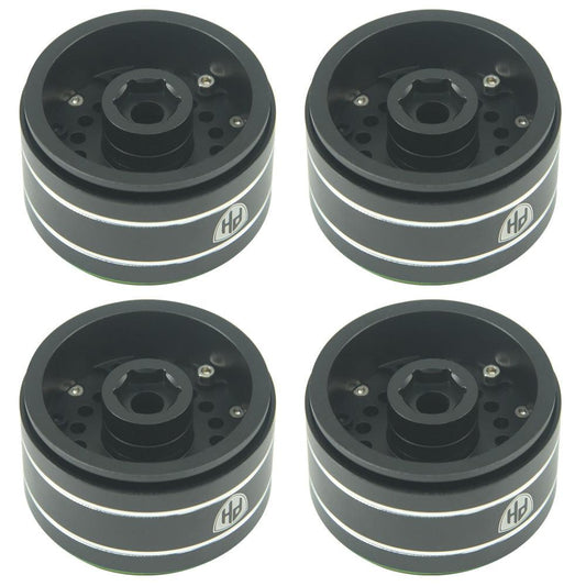 Powerhobby 1.9" Aluminum Wheels Black (4) 1/10 Rock Crawler