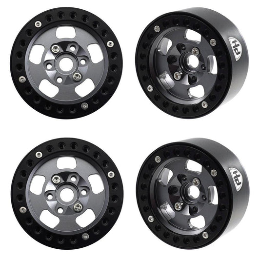 Powerhobby Aluminum 1.9" Beadlock Wheels Grey (4) 1/10 Rock Crawler