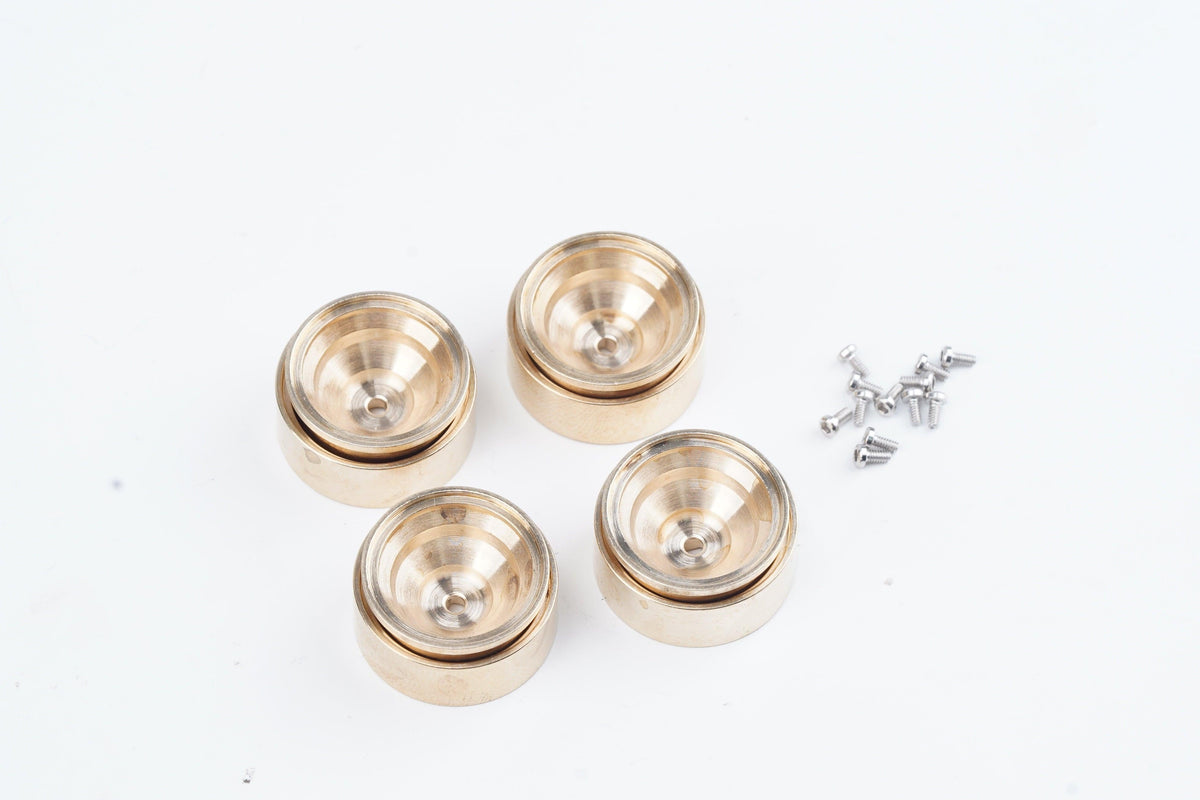 Powerhobby Brass Deep Dish Wheels Gold (4) Axial SCX30
