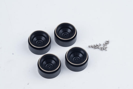 Powerhobby Brass Deep Dish Wheels Black (4) Axial SCX30