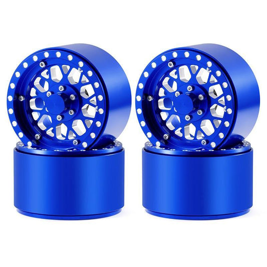 Powerhobby Aluminum 2.2" Beadlock Wheels Blue (4) 1/10 Rock Crawler