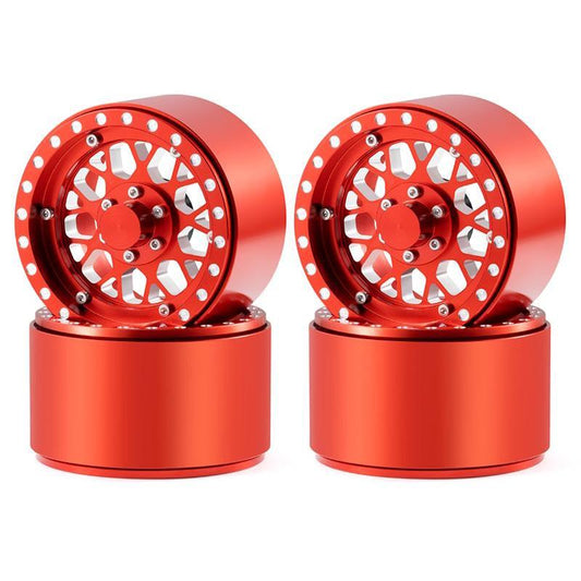 Powerhobby Aluminum 2.2" Beadlock Wheels Red (4) 1/10 Rock Crawler