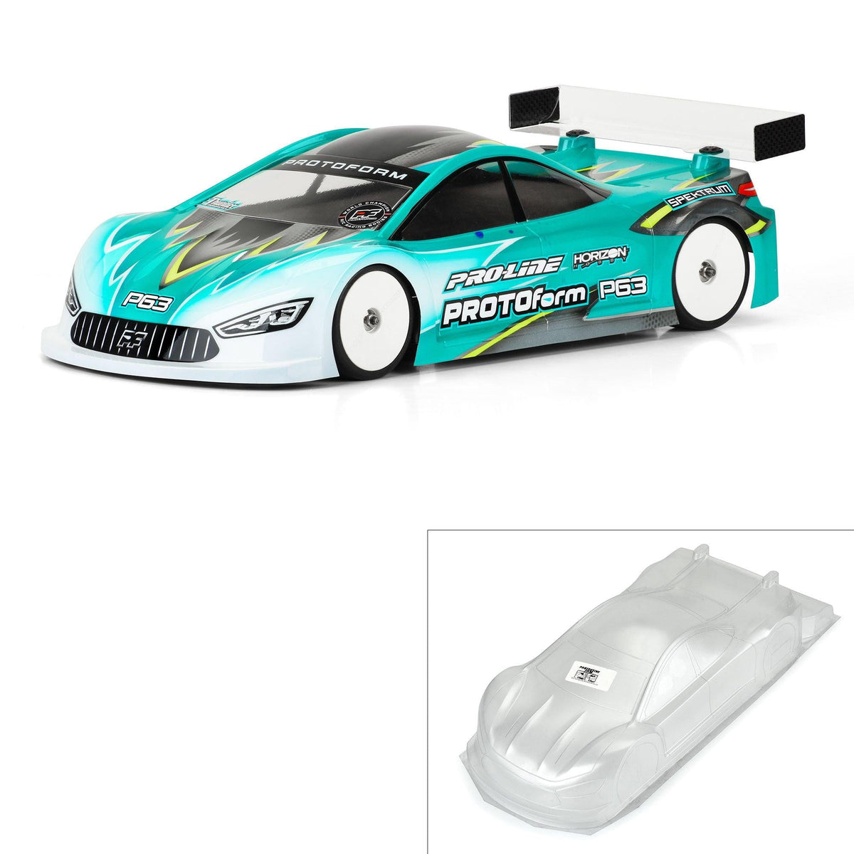 Protoform 1/10 P63 Light Weight (0.65mm) Clear Body for 190mm TC