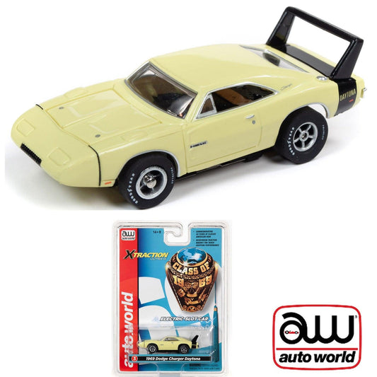 Auto World 1969 Dodge Charger Daytona Yellow R27 HO Slot Car SC343 fits AFX