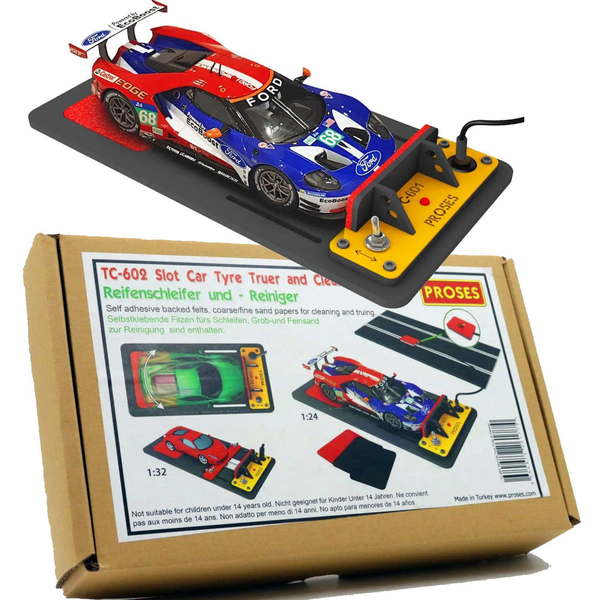 Proses Slot Car Tire Truer Cleaner for 1/32 1/24 TC-602 Scalextric Carrera
