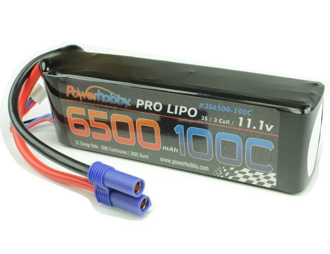 Powerhobby 3S 11.1V 6500mAh 100C Lipo Battery Pack w EC5 Connector Soft Case
