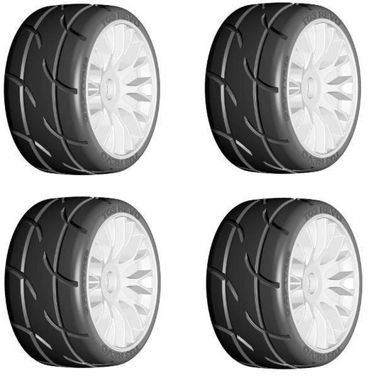 GRP GTH03-XB2 1/8 GT Car T03 REVO XB1 Extra Soft Mounted Tires (4) WHITE