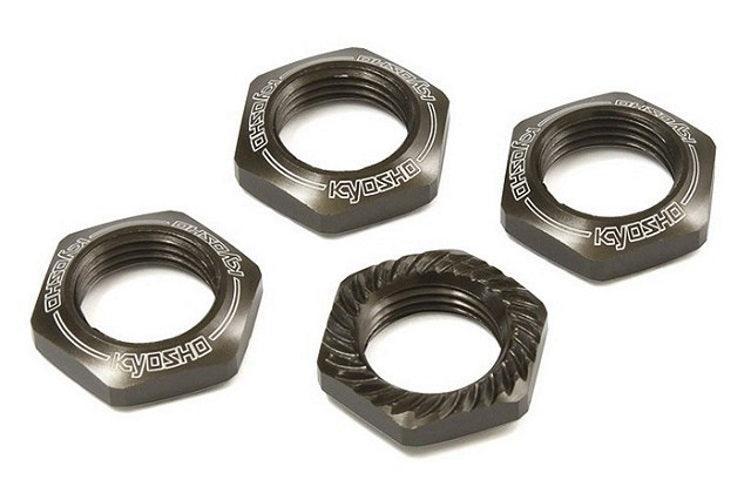 Kyosho IFW472GM 17mm Wheel Nut (GunMetal / 4 /Serrated) Inferno GT/GT2 Inferno