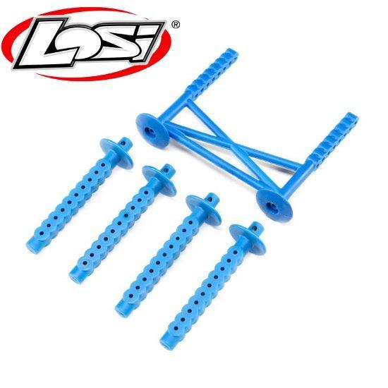 Losi LOS241051 Rear Body Support and Body Posts Blue LMT