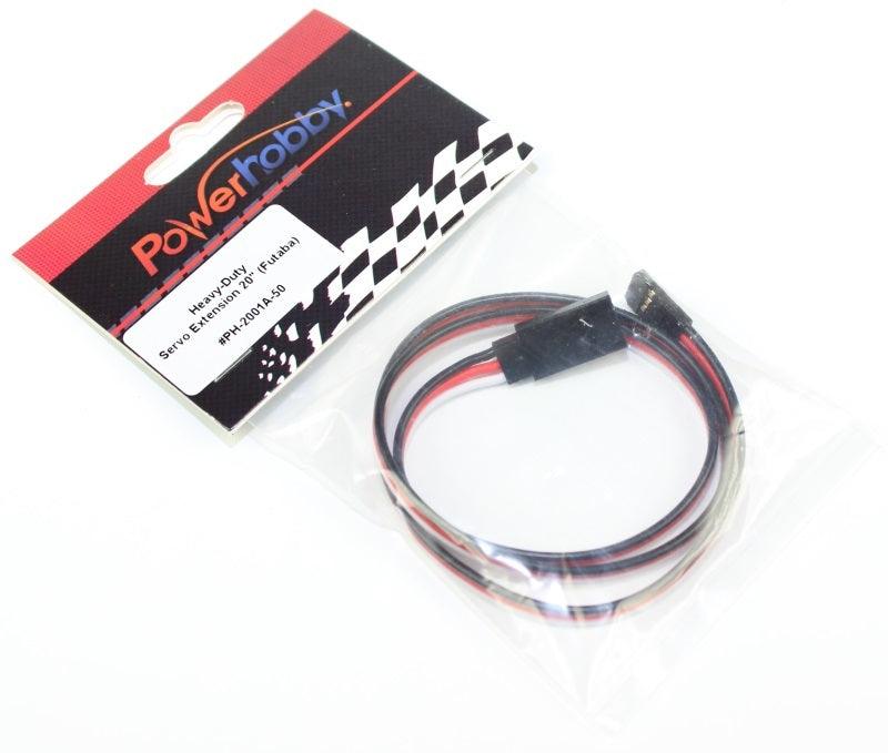 Powerhobby 20" Heavy Duty Servo Extension Wire Futaba Connector J 20AWG