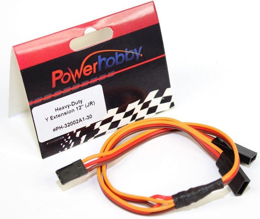 Powerhobby 12" Heavy Duty Y Servo Extension / Harness JR / Spektrum Connector