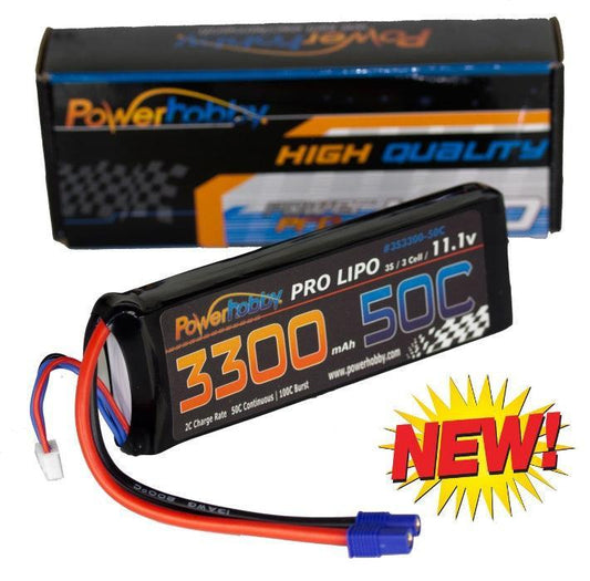 Powerhobby 3s 11.1v 3300mah 50c-100C Lipo Battery w EC3 Plug