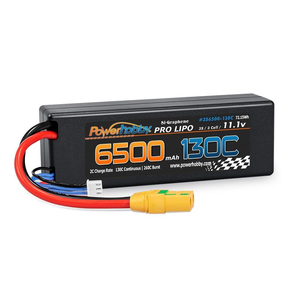 Powerhobby 3S 11.1V 6500mAh 130C Lipo Battery Pack w XT90 Connector Hard Case