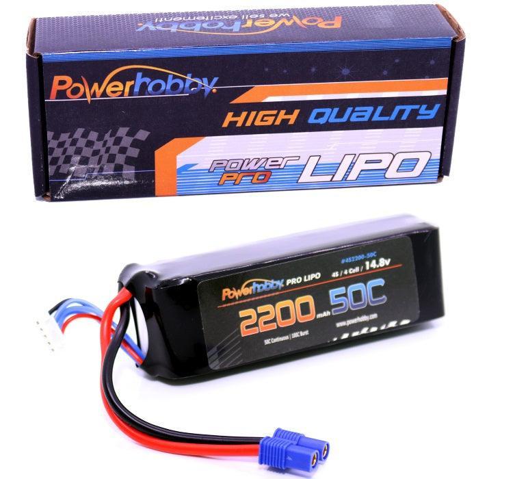 Powerhobby 4s 14.8v 2200mah 50c Lipo Battery w EC3 Plug 4-Cell