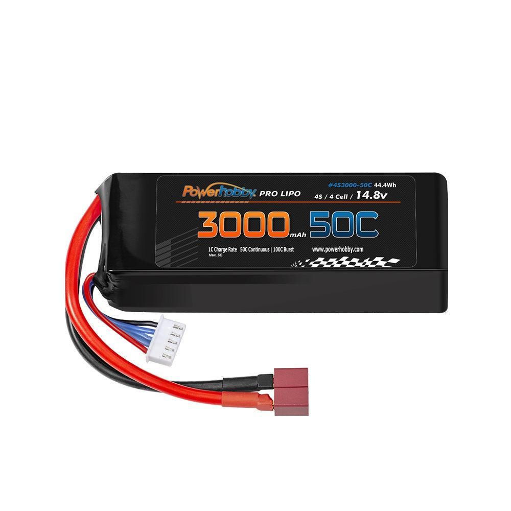 Powerhobby 4s 14.8v 3000mah 30C-60C Lipo Battery w Deans Plug 4-Cell