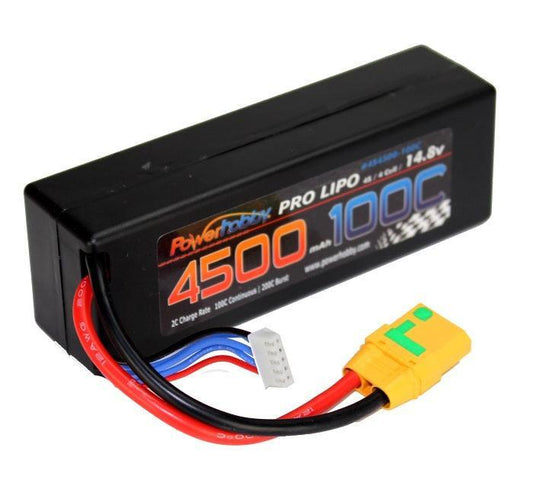 Powerhobby 4s 14.8V 4500mah 100c Lipo Battery w Xt90 Plug Hard Case 4-Cell
