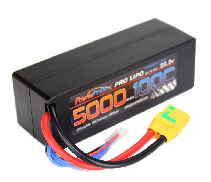 Powerhobby 6s 22.2v 5000mah 100c Lipo Battery w Xt90 Plug Hard Case 6-Cell