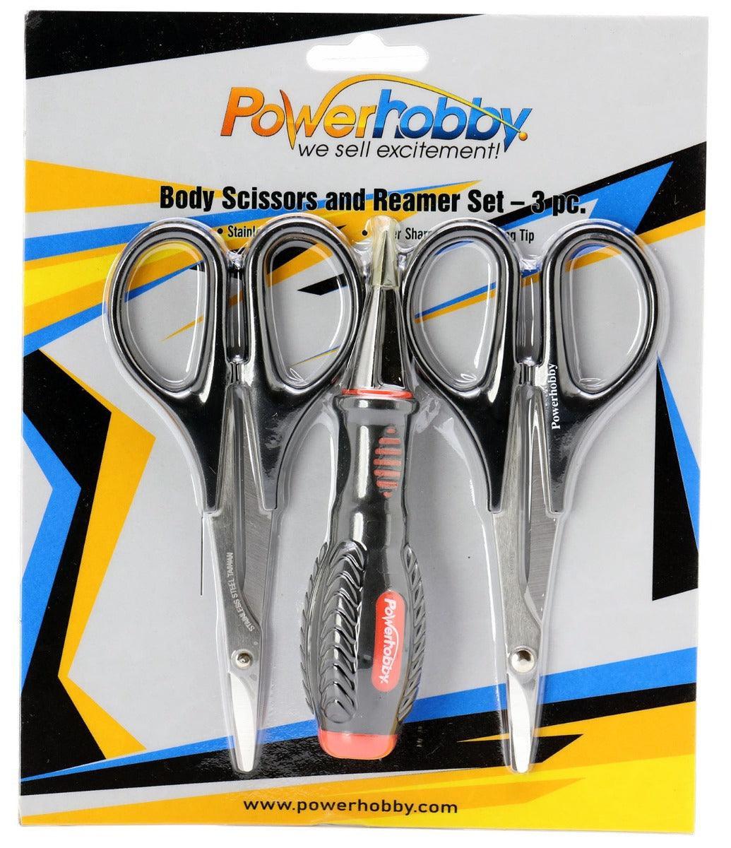 Powerhobby RC Body Tools Reamer & Scissors Set Curved Straight
