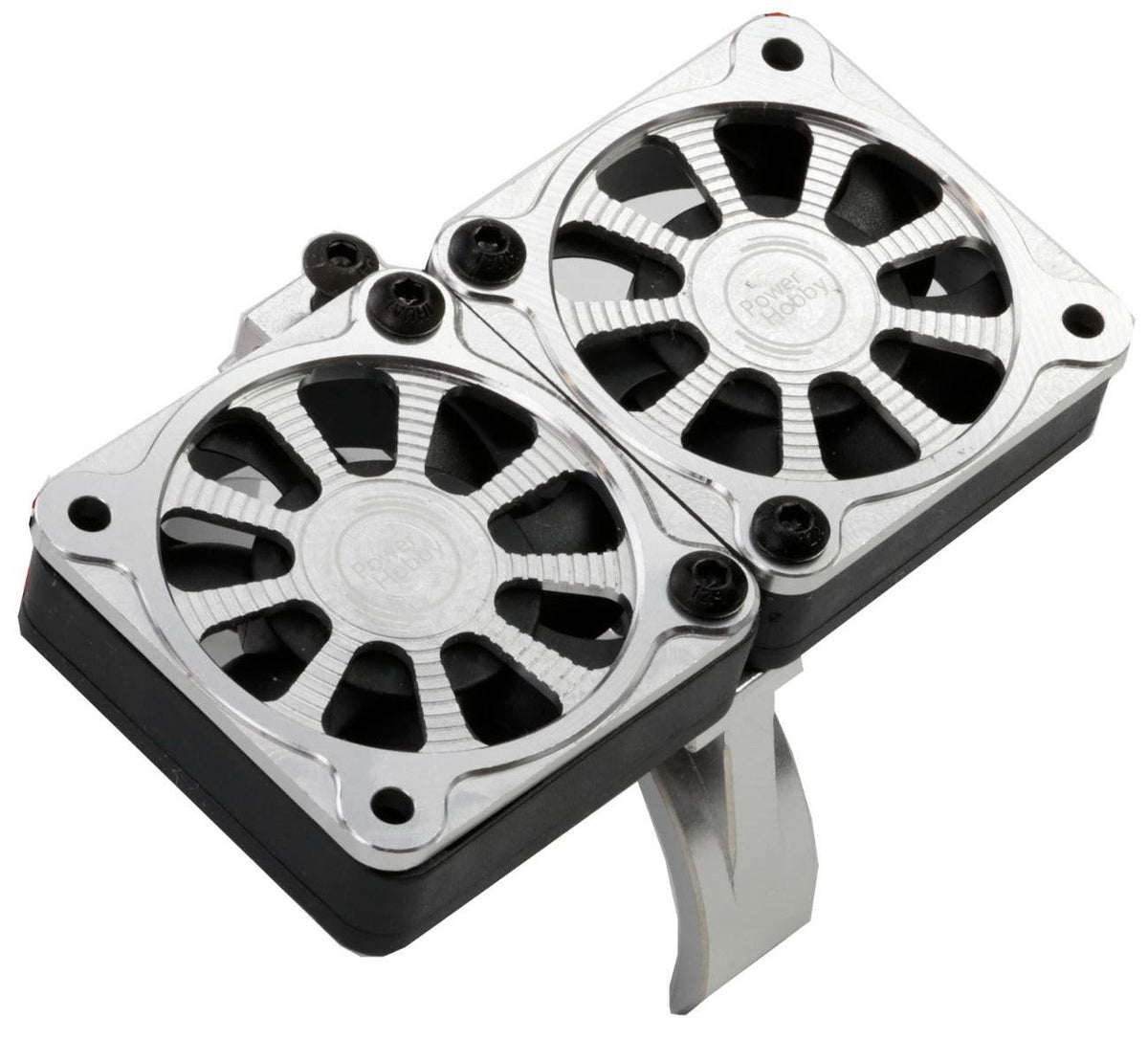 Powerhobby Aluminum Dual High Speed Cooling Fans Blue FOR 1/5 Motor
