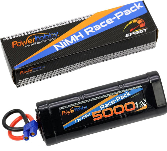 Powerhobby 7.2V 6-Cell 5000mah Nimh Flat Battery Pack w EC3 Plug