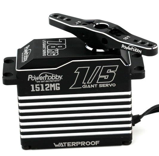 Powerhobby 1512MG 1/5 Aluminum Waterproof High Speed / Torque Brushless Servo