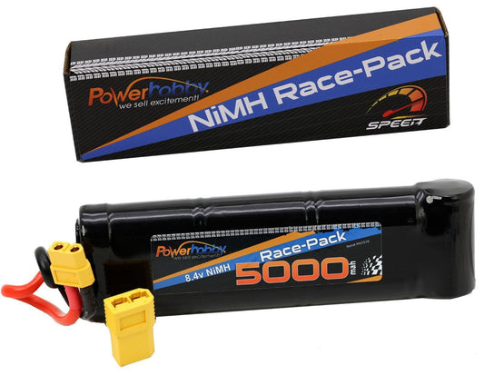 Powerhobby 8.4V 7-Cell 5000mah Nimh Flat Battery Pack w XT60 + Adapter