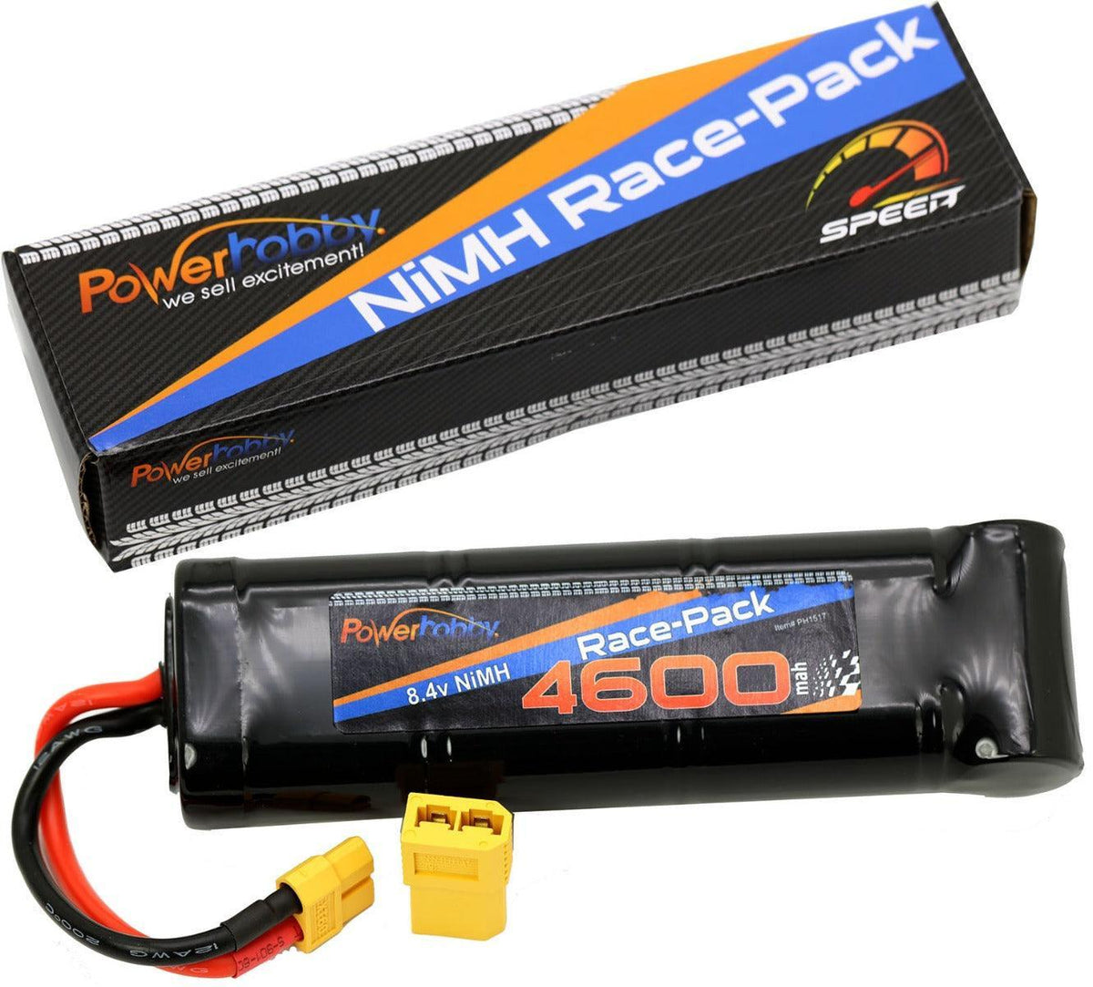 Powerhobby 8.4V 7-Cell 4600mah Nimh Flat Battery Pack w XT60 + Adapter