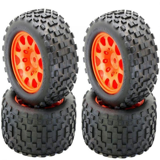 Powerhobby SCORPION XL Belted Tires Viper Wheels: Arrma Kraton OUTCAST 8S ORANGE