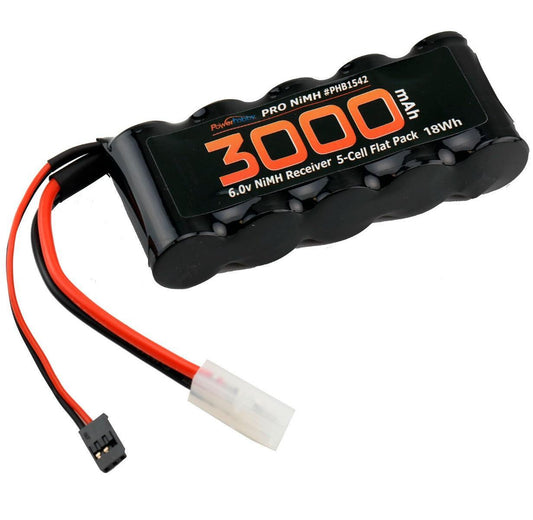 Powerhobby 6v 3000mAh 5-Cell Flat Receiver RX NiMH Battery 1/5 scale