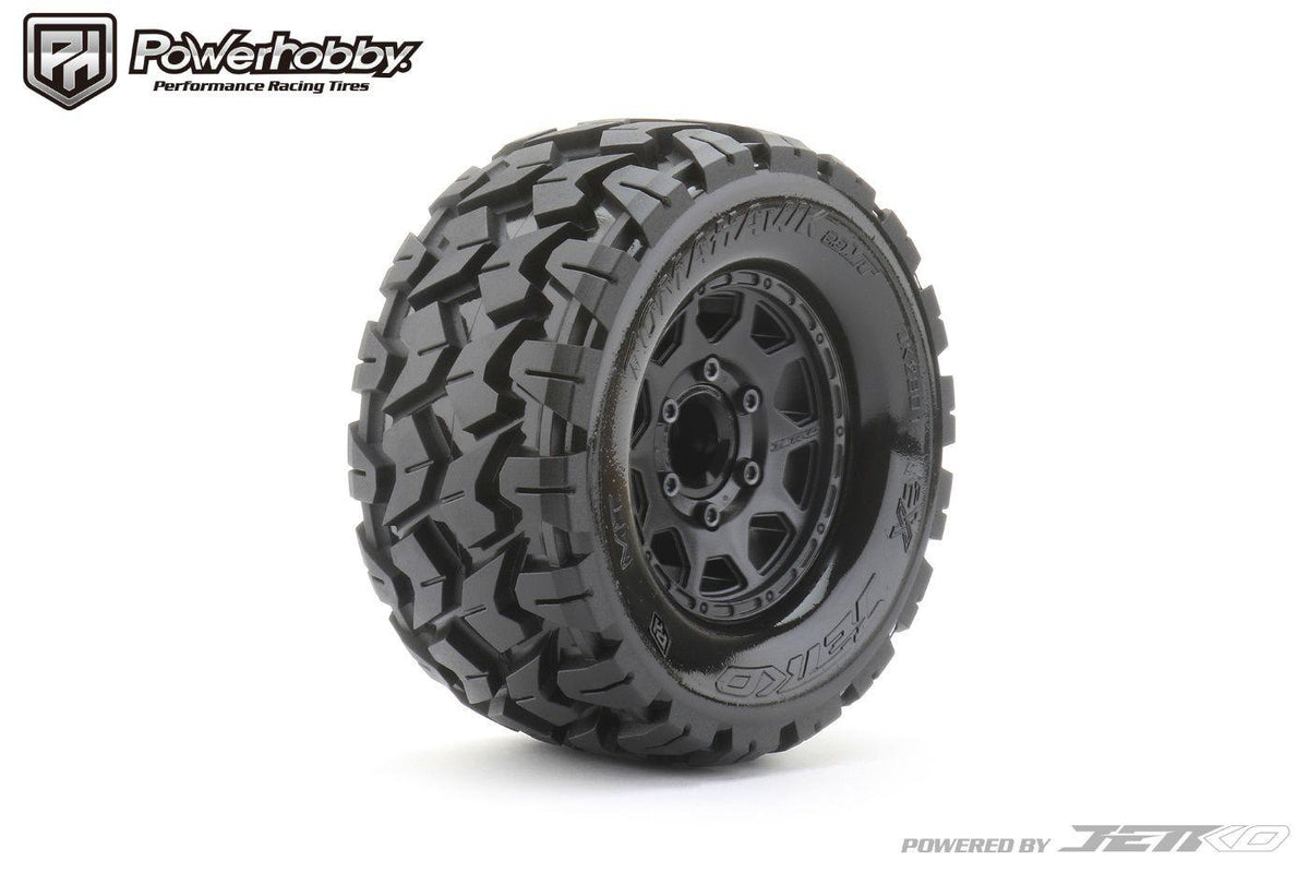 Powerhobby 1/10 2.8 MT Tomahawk Belted Tires (2) with Removable Hex Wheels