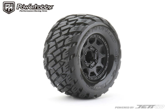 Powerhobby 1/10 2.8 MT Rockform Belted Tires (2) with Removable Hex Wheels