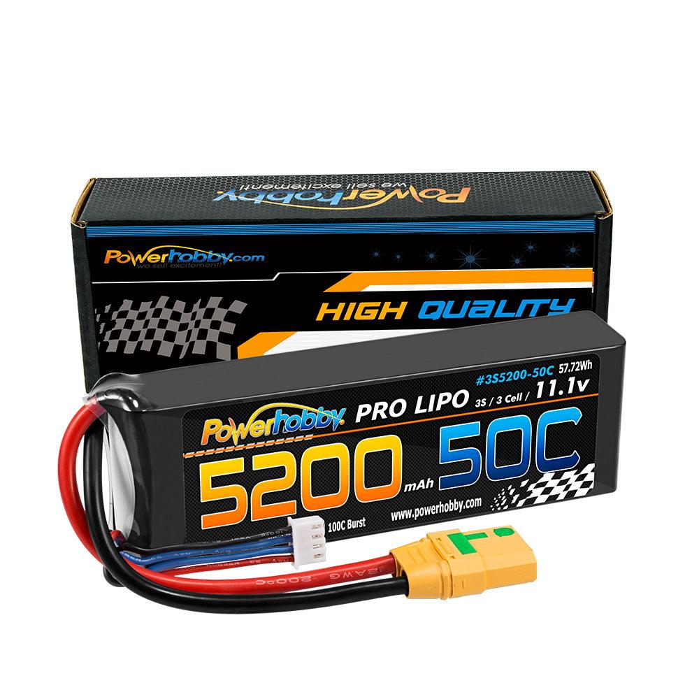 PowerHobby 3S 11.1V 5200mAh 50C Lipo Battery Pack w XT90 Connector / Plug 3-Cell