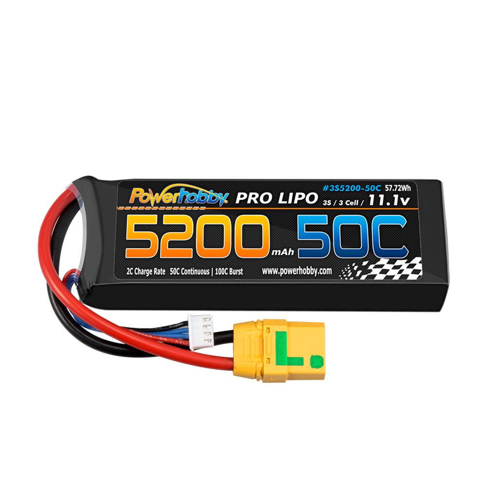 PowerHobby 3S 11.1V 5200mAh 50C Lipo Battery Pack w XT90 Connector / Plug 3-Cell