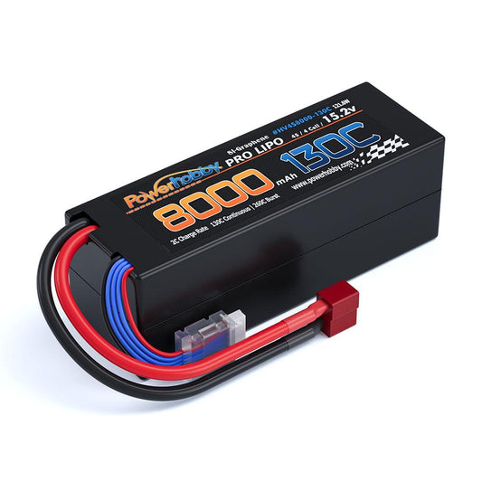 Powerhobby 4s 15.2V 8000MAH 130C HV + GRAPHENE Lipo Battery Deans Plug Hard Case