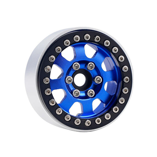 Powerhobby B1 Aluminum 1.9 Beadlock Wheels w 9mm Hubs Blue (4) 1/10 Rock Crawler
