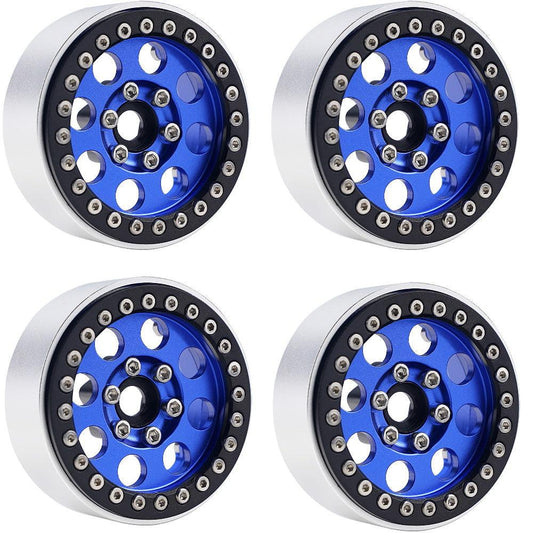 Powerhobby B2 Aluminum 1.9 Beadlock Wheels 9mm Hubs Blue (4) 1/10 Rock Crawler