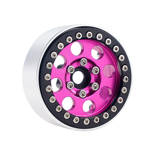 Powerhobby B2 Aluminum 1.9 Beadlock Wheels 9mm Hubs Pink (4) 1/10 Rock Crawler