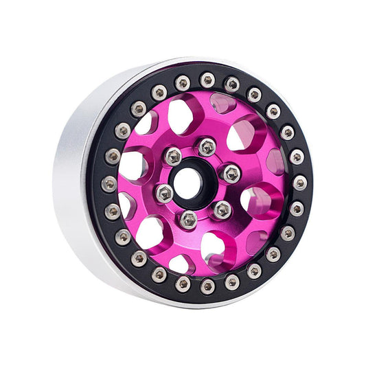 Powerhobby B3 Aluminum 1.9 Beadlock Wheels 9mm Hubs Pink (4) 1/10 Rock Crawler