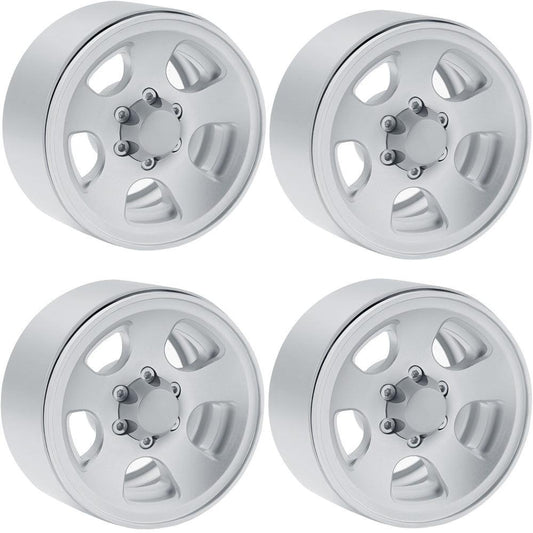 Powerhobby X5 Aluminum 1.9" Beadlock Wheels Silver (4)