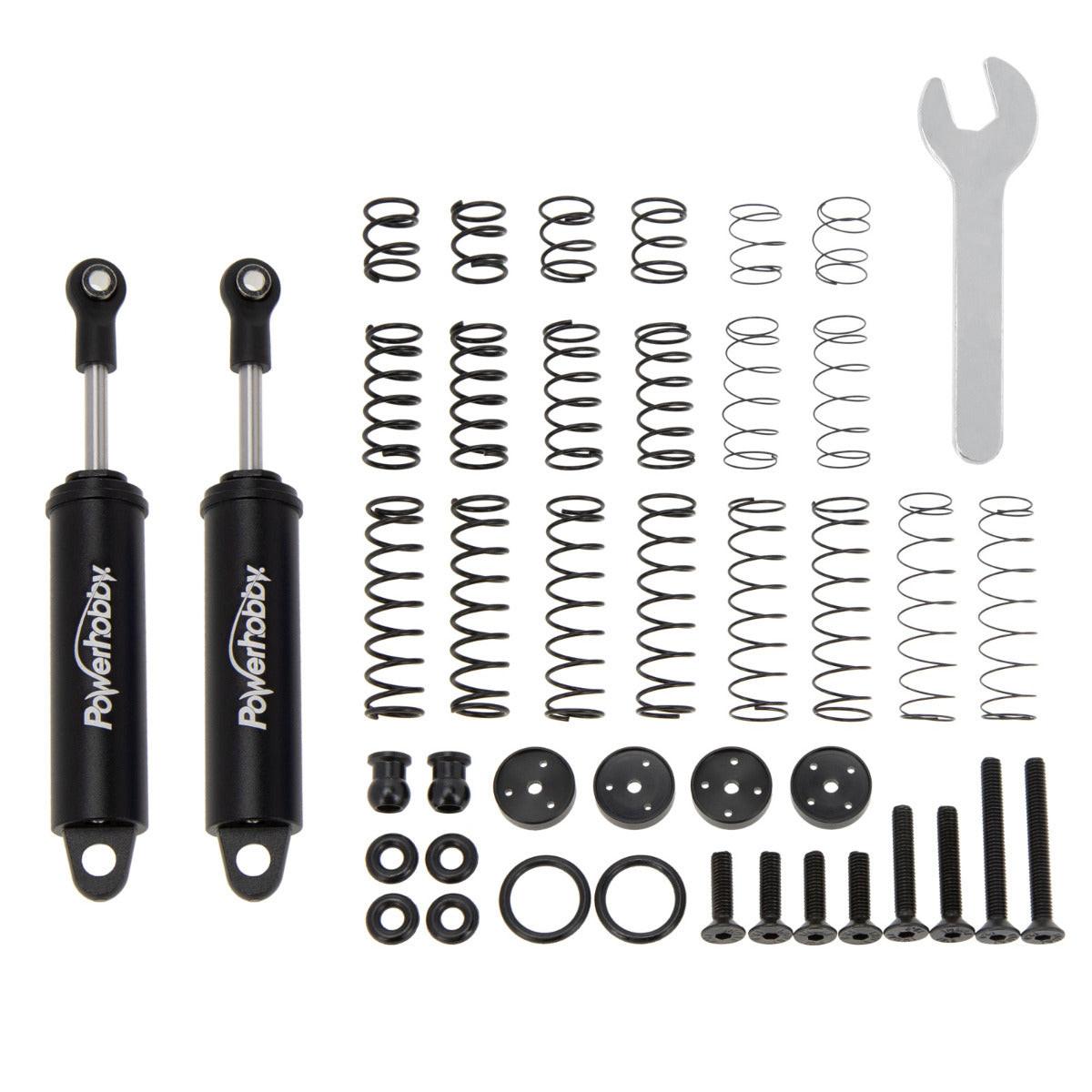 Powerhobby 90mm Promatics Two Stage Internal Spring Shocks (2) Black