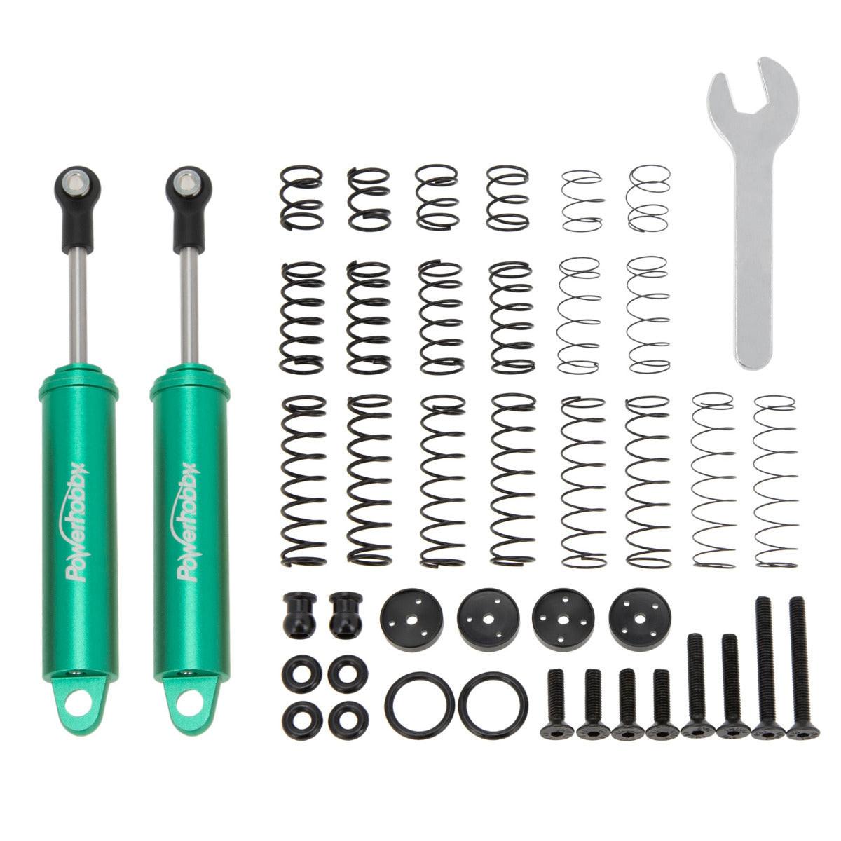 Powerhobby 100mm Promatics Two Stage Internal Spring Shocks (2) Green