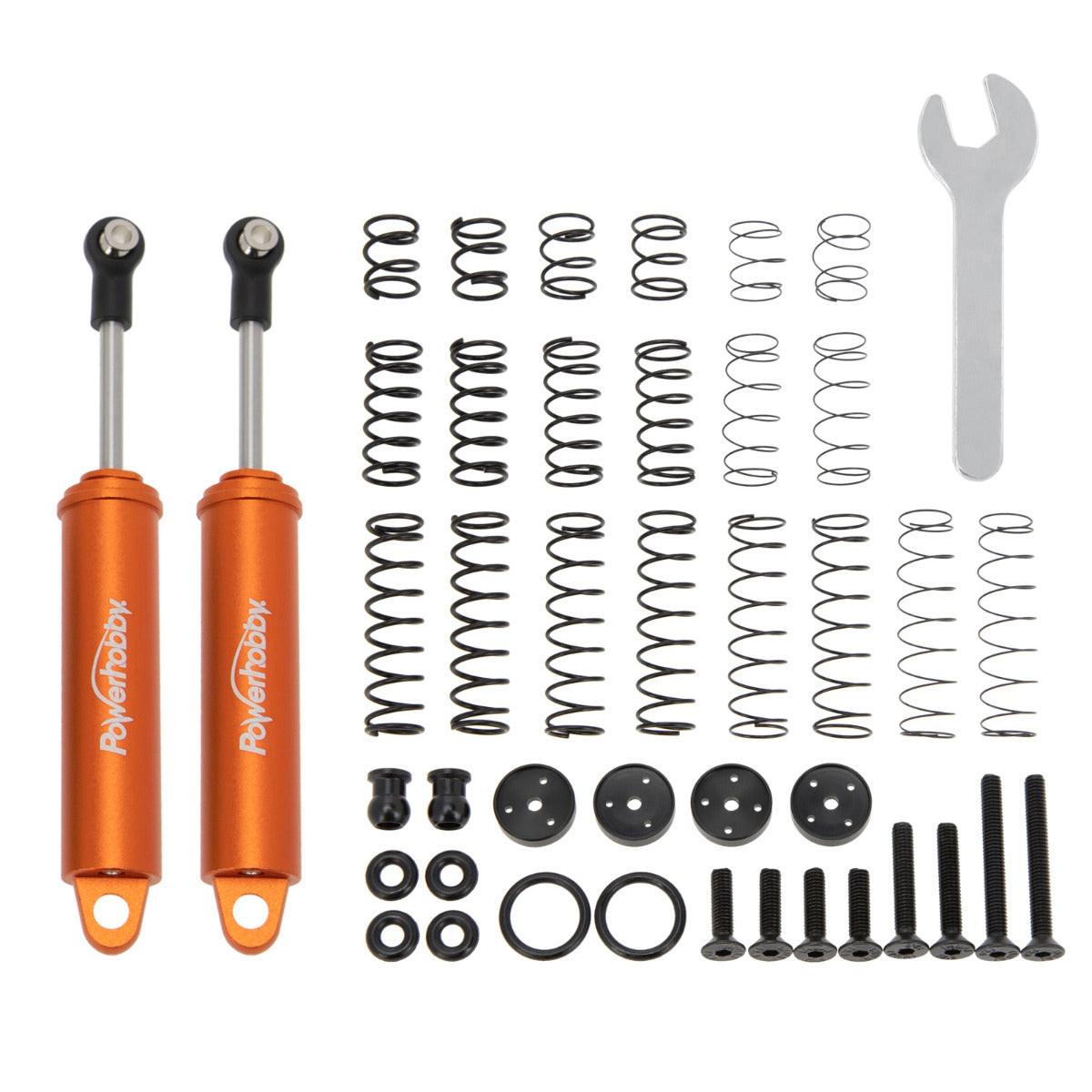 Powerhobby 100mm Promatics Two Stage Internal Spring Shocks (2) Orange