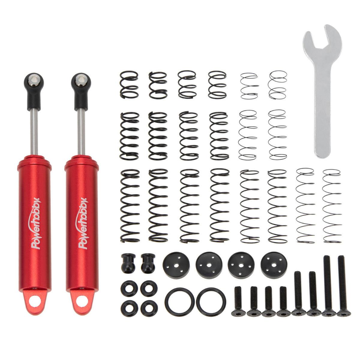 Powerhobby 100mm Promatics Two Stage Internal Spring Shocks (2) Red
